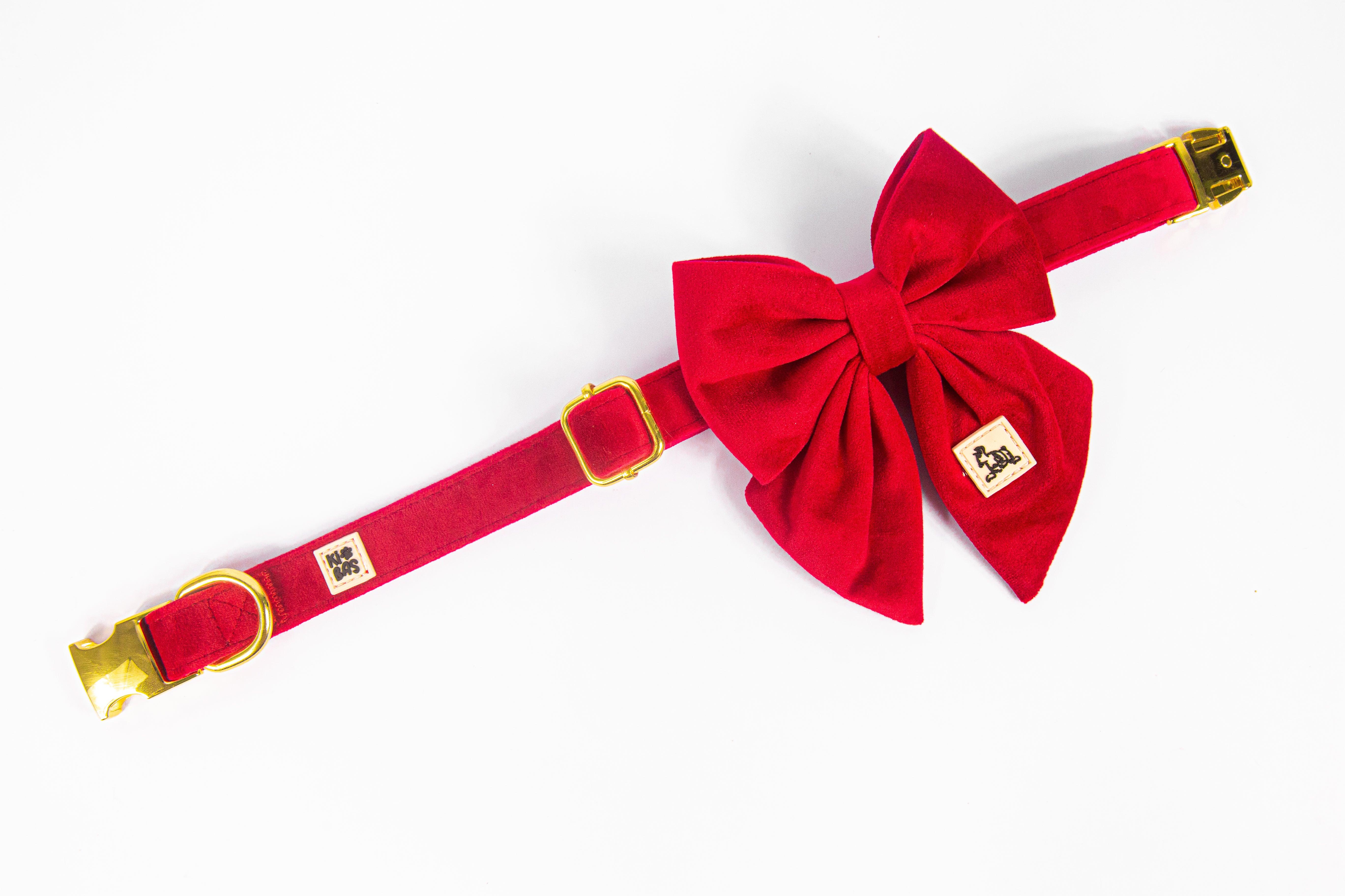 Royal Red Collar + Bow Set