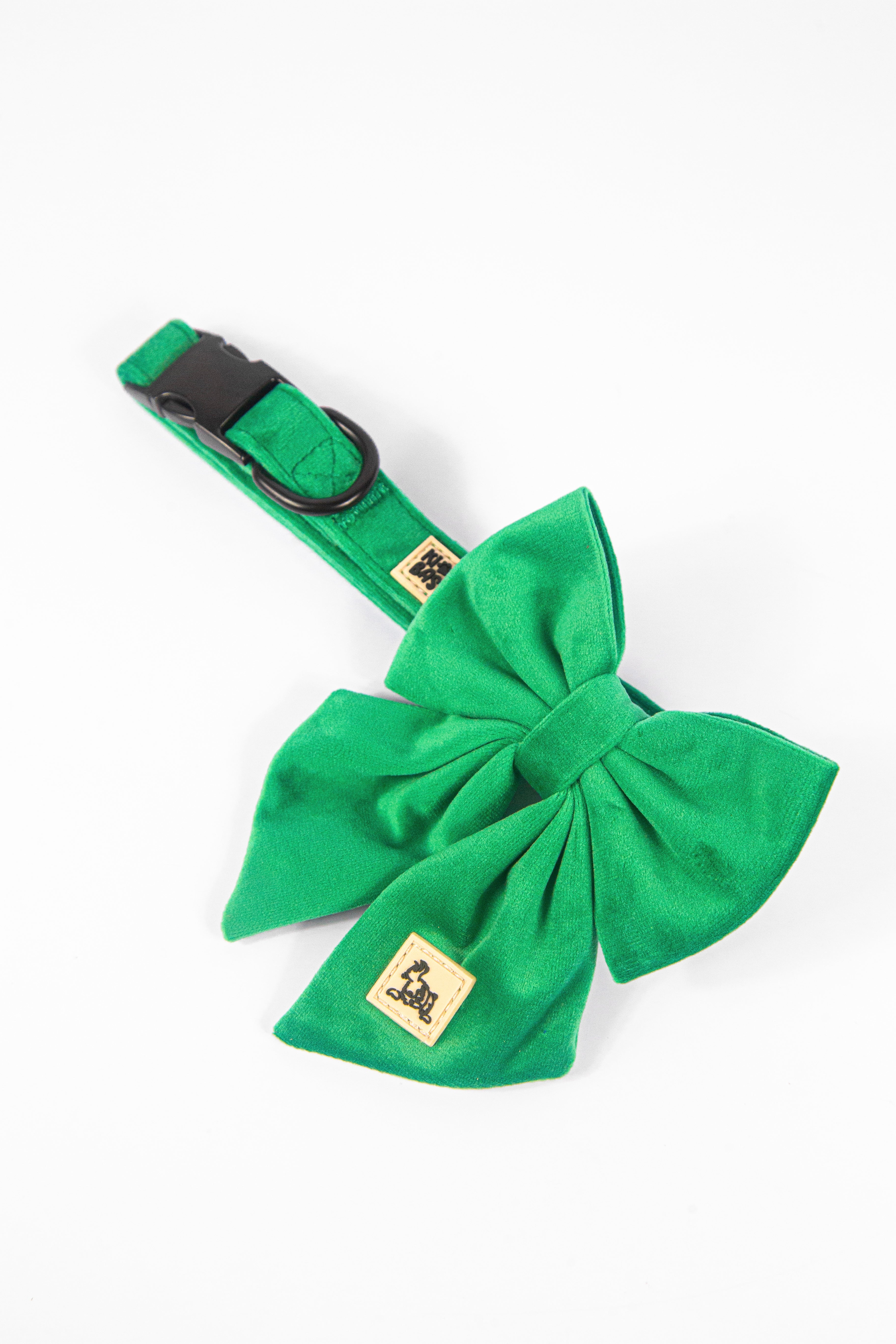 Royal Green Collar + Bow Set
