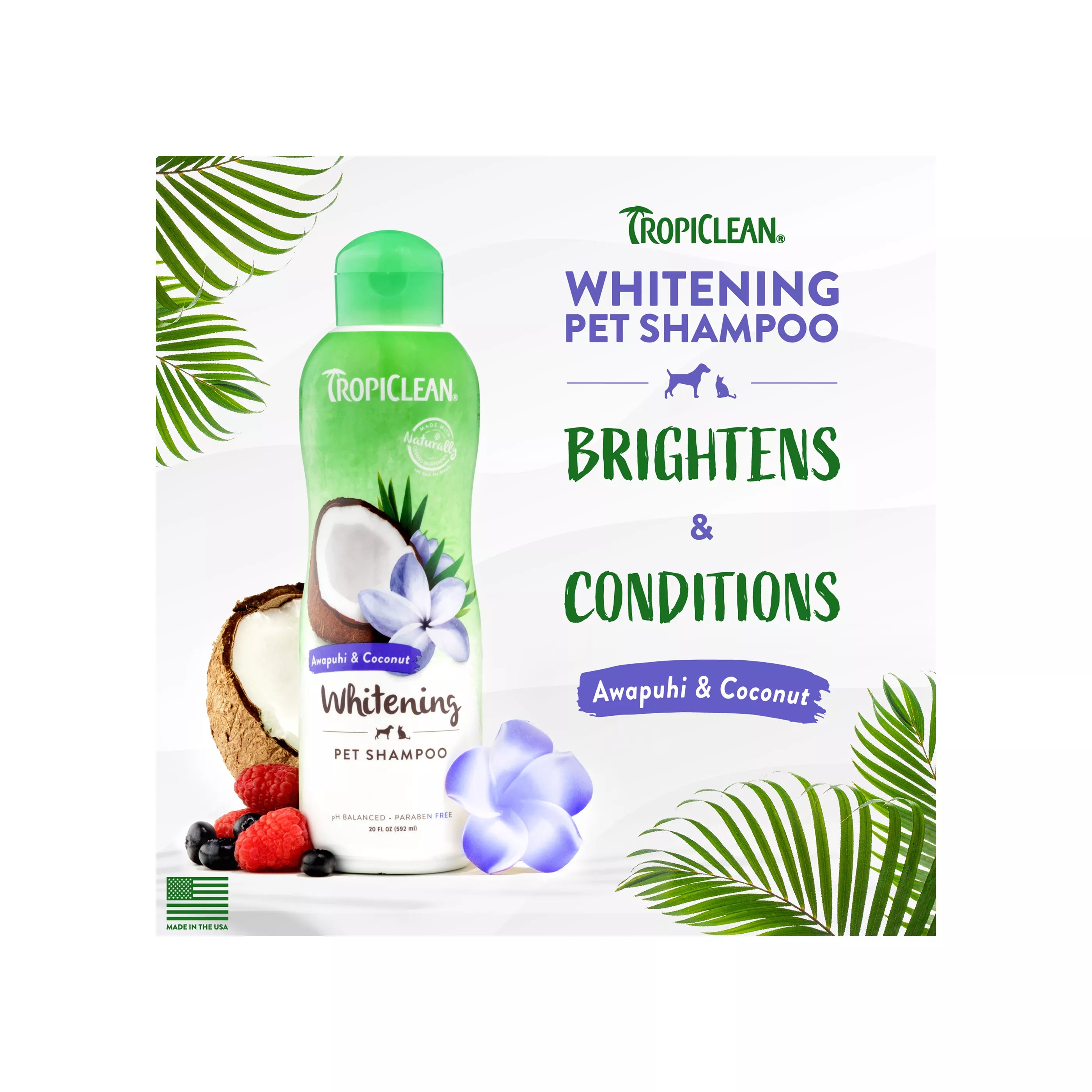 TropiClean® Awapuhi & Coconut Whitening Dog Shampoo
