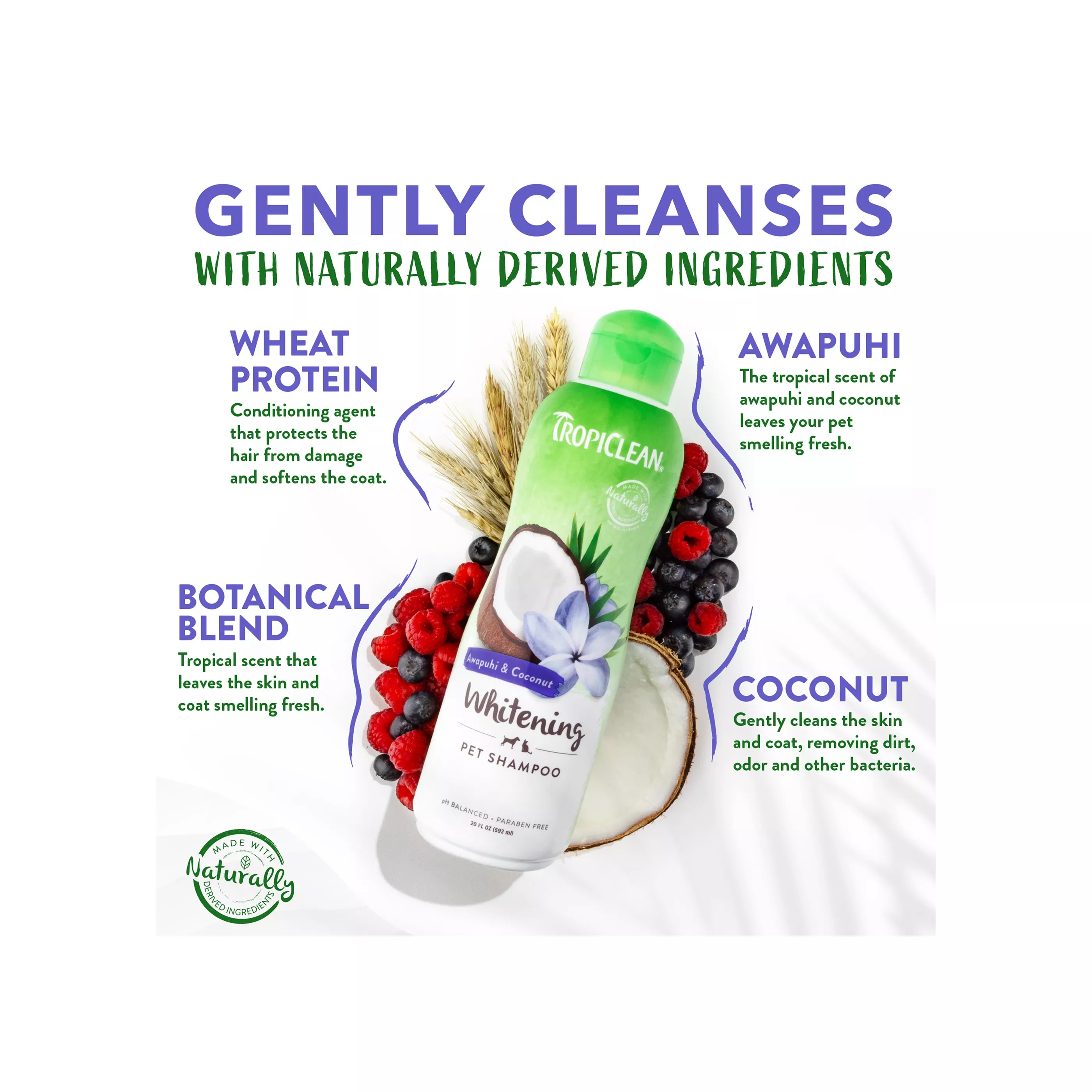 TropiClean® Awapuhi & Coconut Whitening Dog Shampoo