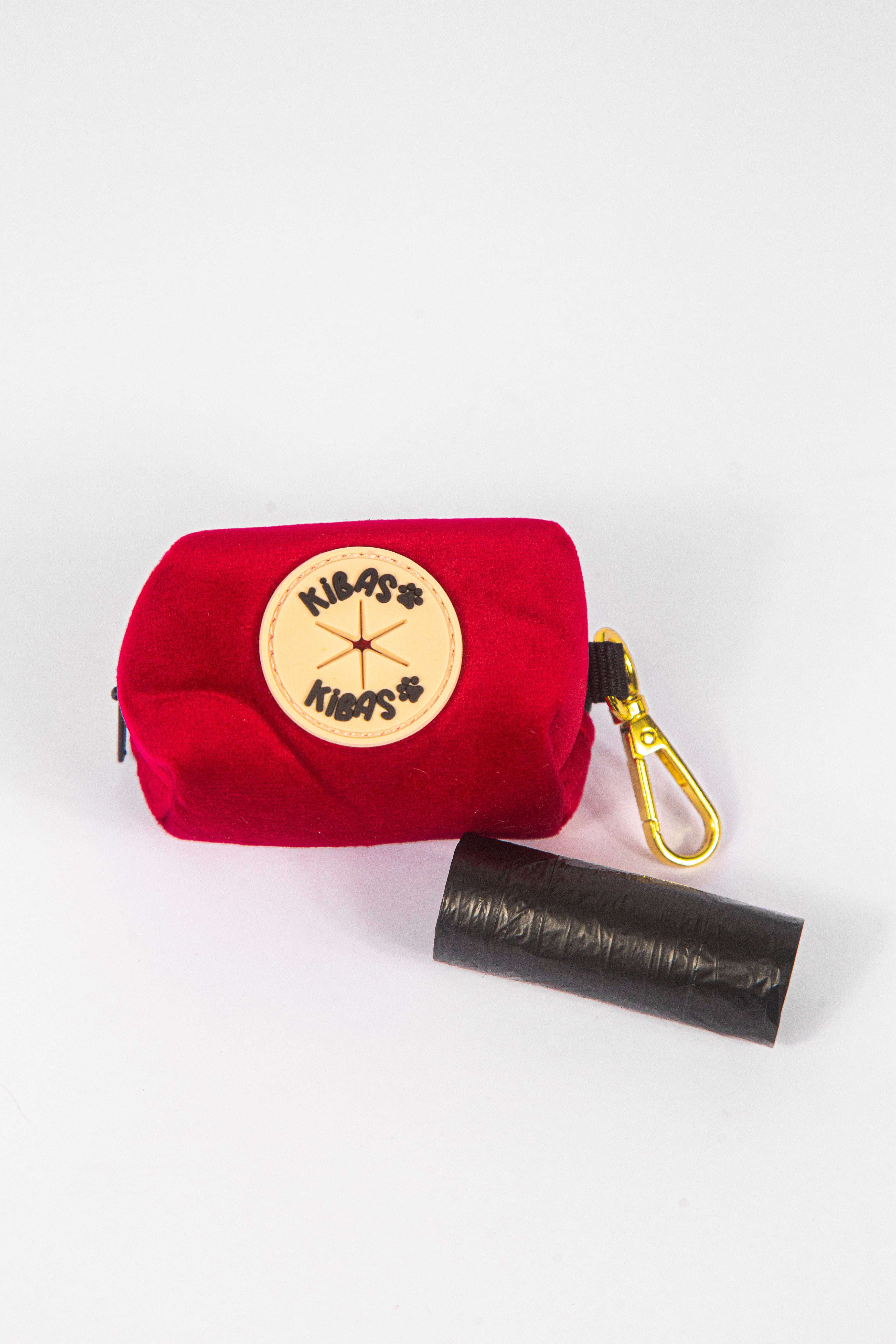 Royal Red Leash + Poop Bag Set