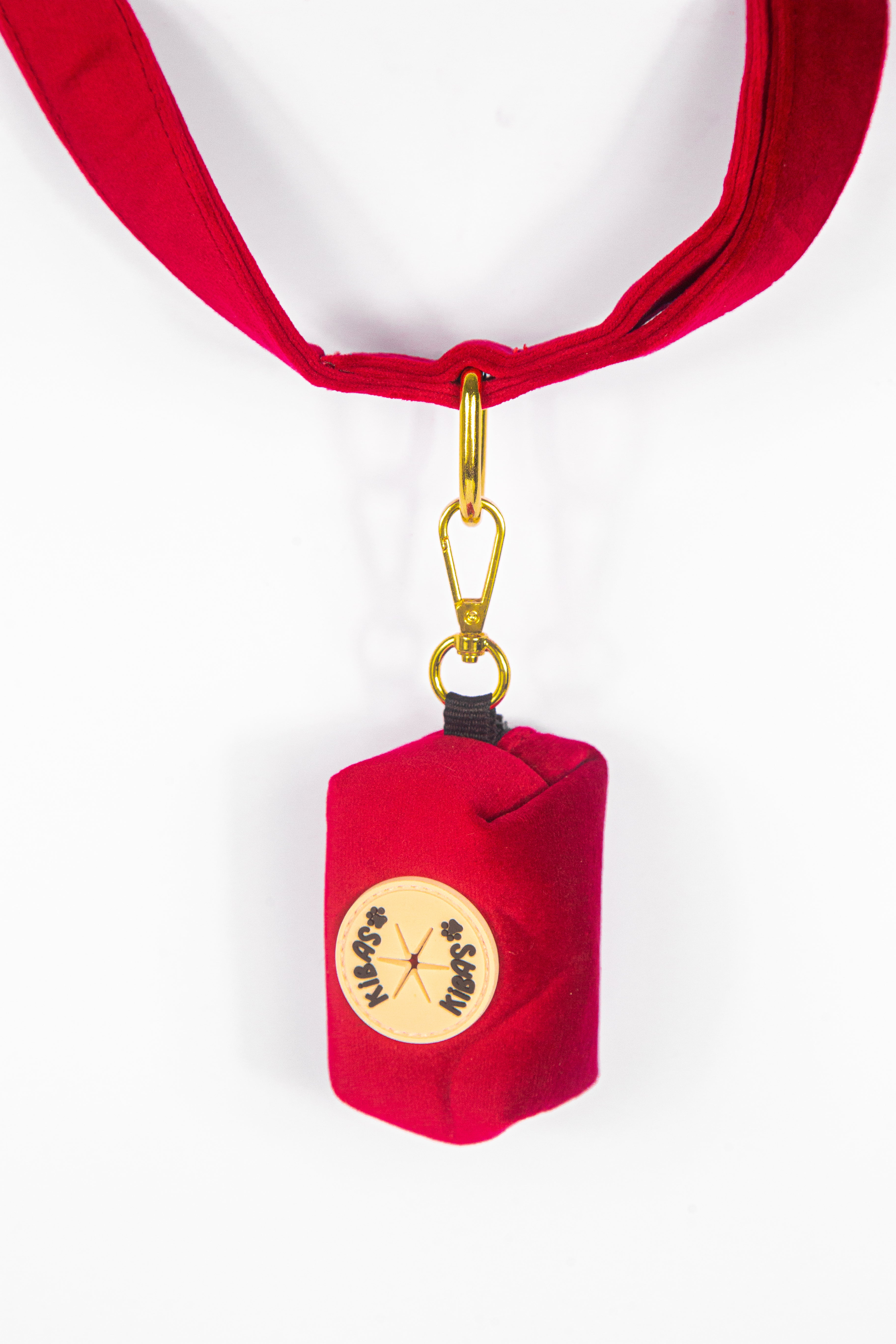 Royal Red Leash + Poop Bag Set
