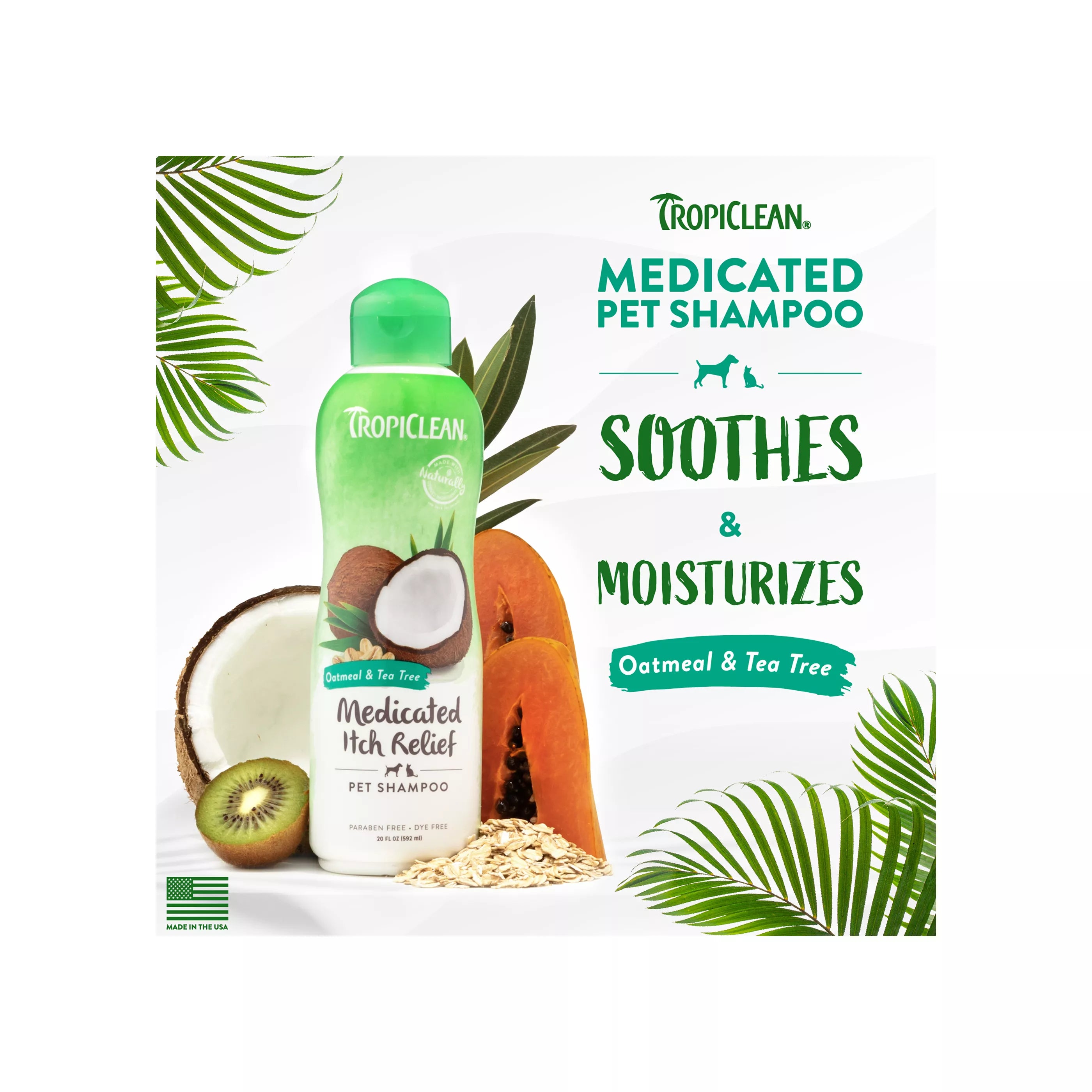 TropiClean® Medicated Oatmeal & Tea Tree Dog Shampoo