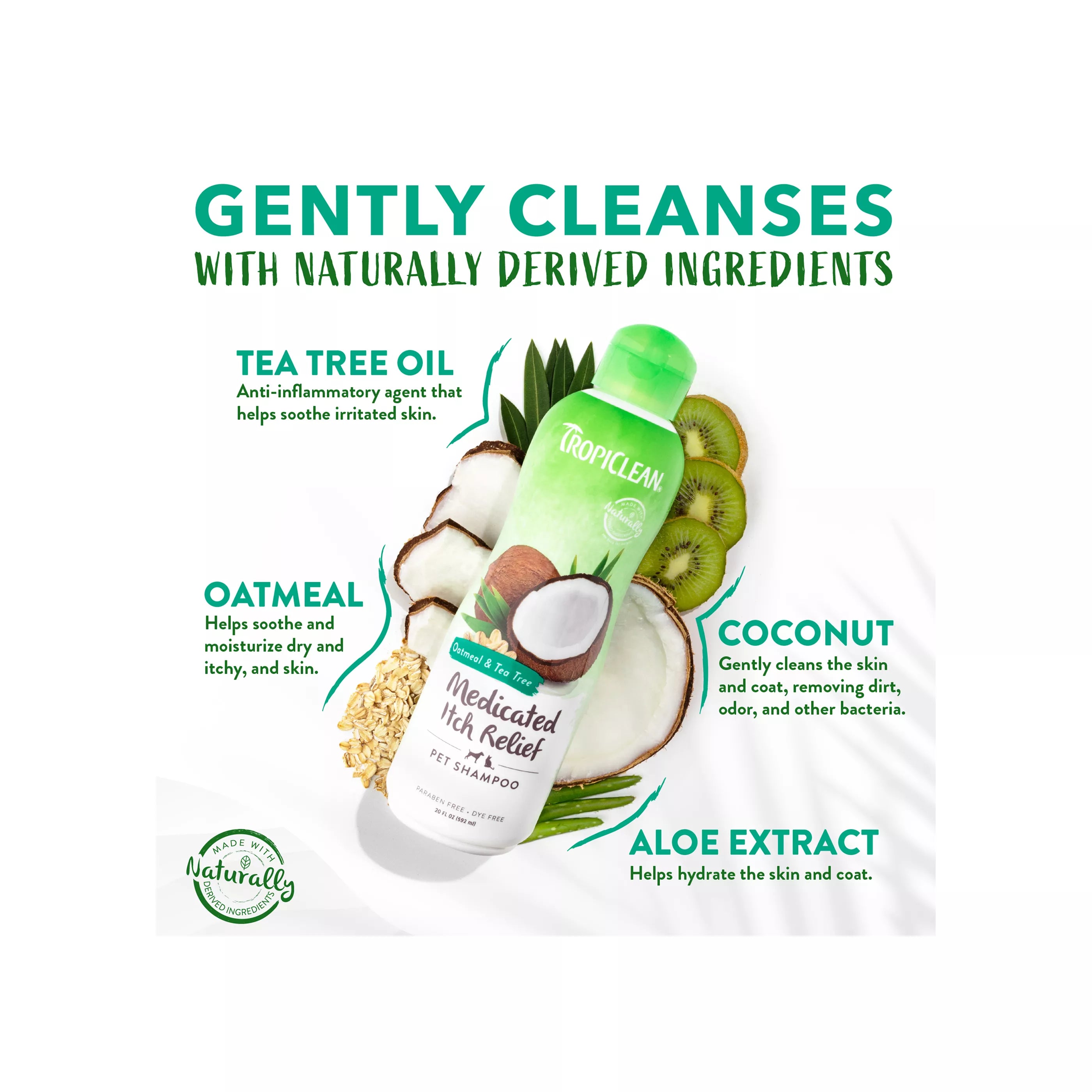 TropiClean® Medicated Oatmeal & Tea Tree Dog Shampoo