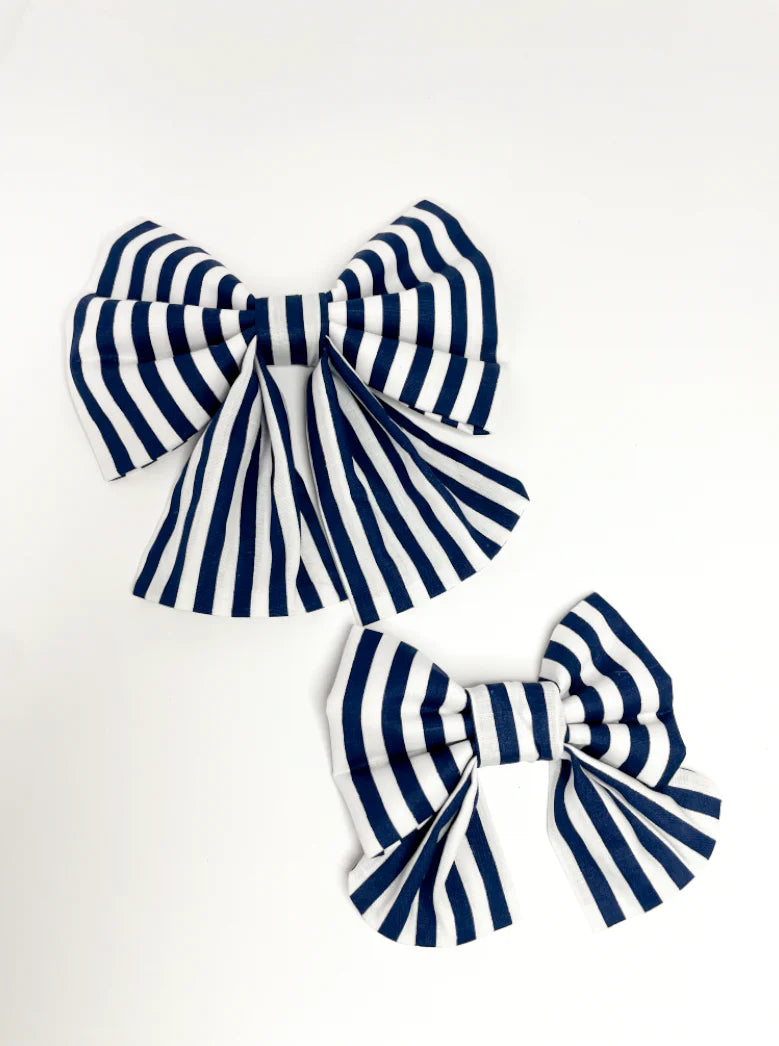 Navy Lines Sailor Bow
