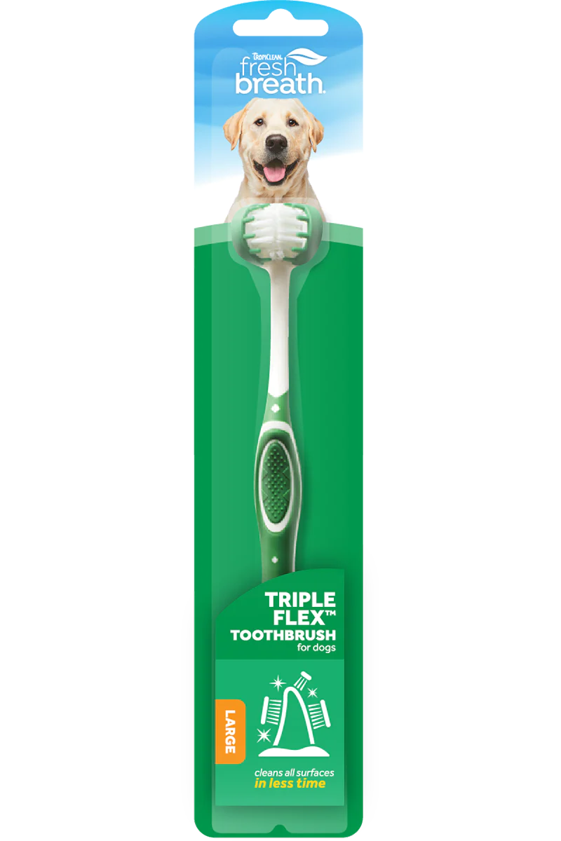 Tropiclean Fresh Breath Tripleflex Toothbrush for Large Dogs